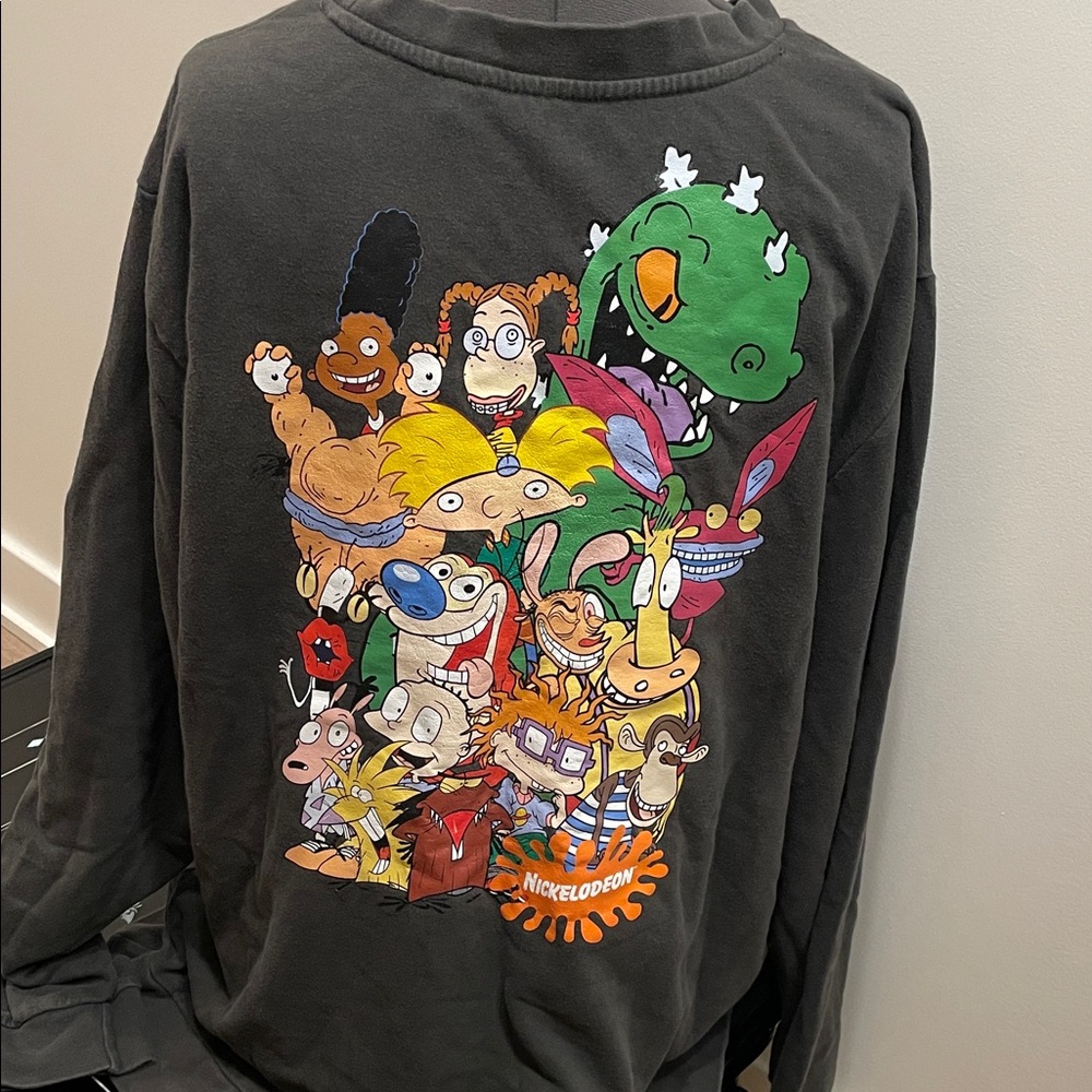 Nickelodeon Black Sweatshirt with Colorful Characters